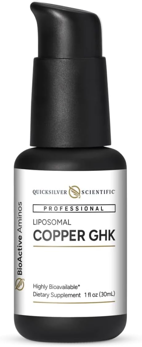 Flacon de Cuivre GHK Liposomal Quicksilver Scientific avec étiquette