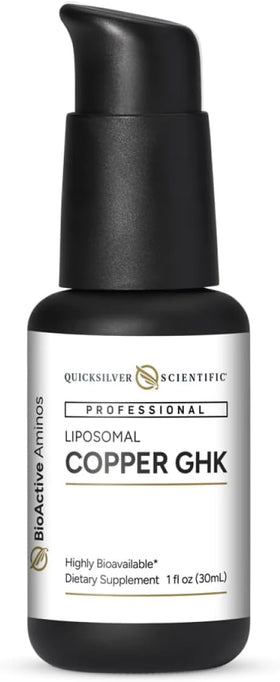 Flacon de Cuivre GHK Liposomal Quicksilver Scientific avec étiquette