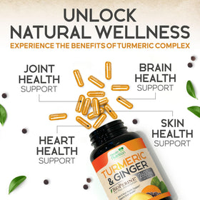 Flacon de Curcuma 2200mg ouvert, montrant les capsules