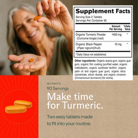 Flacon de curcuma bio Sunergetic sur une table
