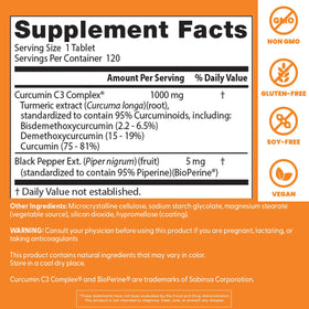 Flacon de curcuma Curcumin de Doctor's BEST avec bouchon flip-top
