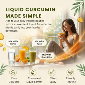 Flacon de curcuma liquide ENP sur une table de cuisine
