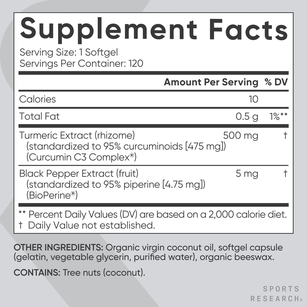 Flacon de Curcuma Sports Research avec bouchon ouvert