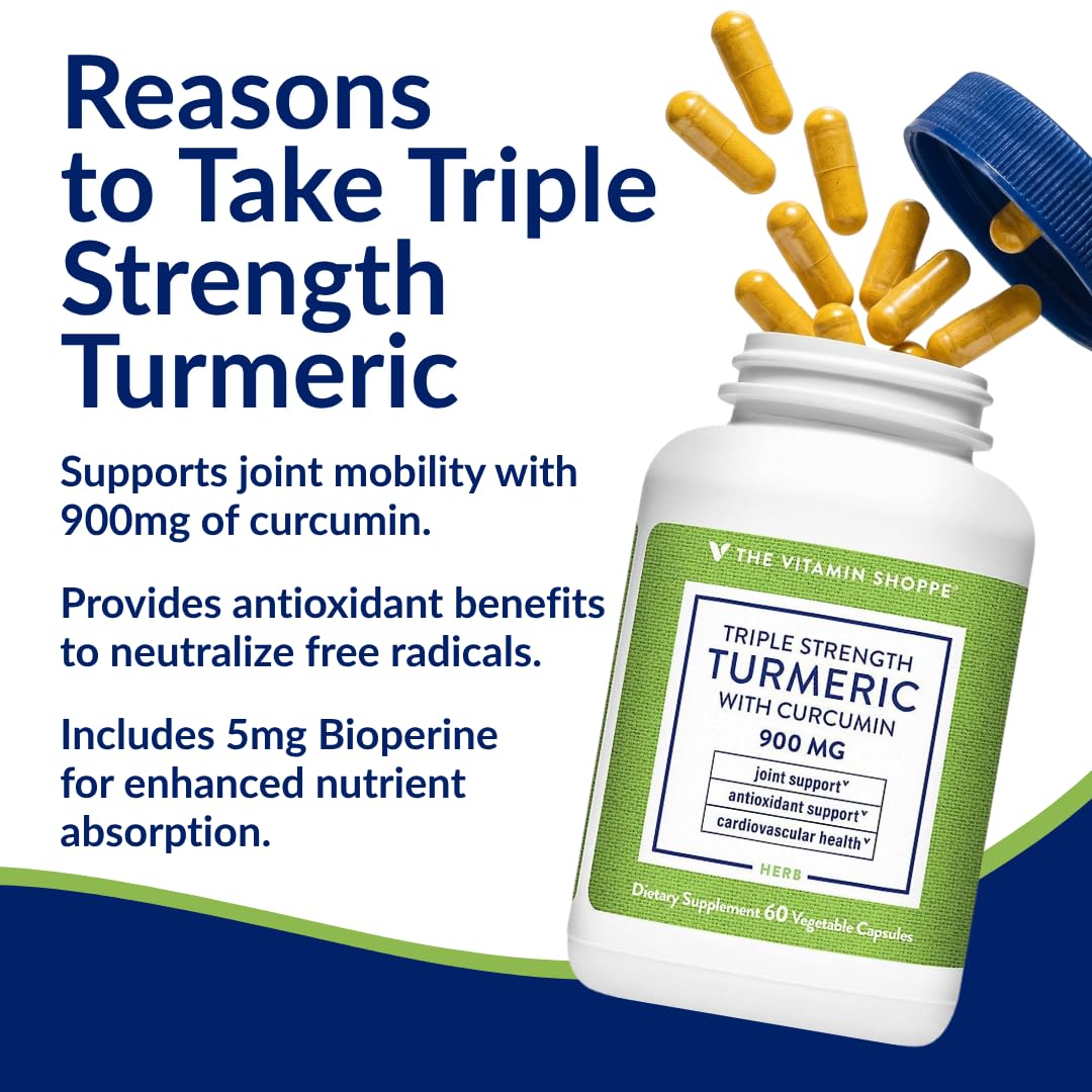 Flacon de Curcuma Triple Force 900 mg ouvert montrant les capsules