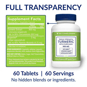 Flacon de Curcuma Triple Force 900 mg sur une table