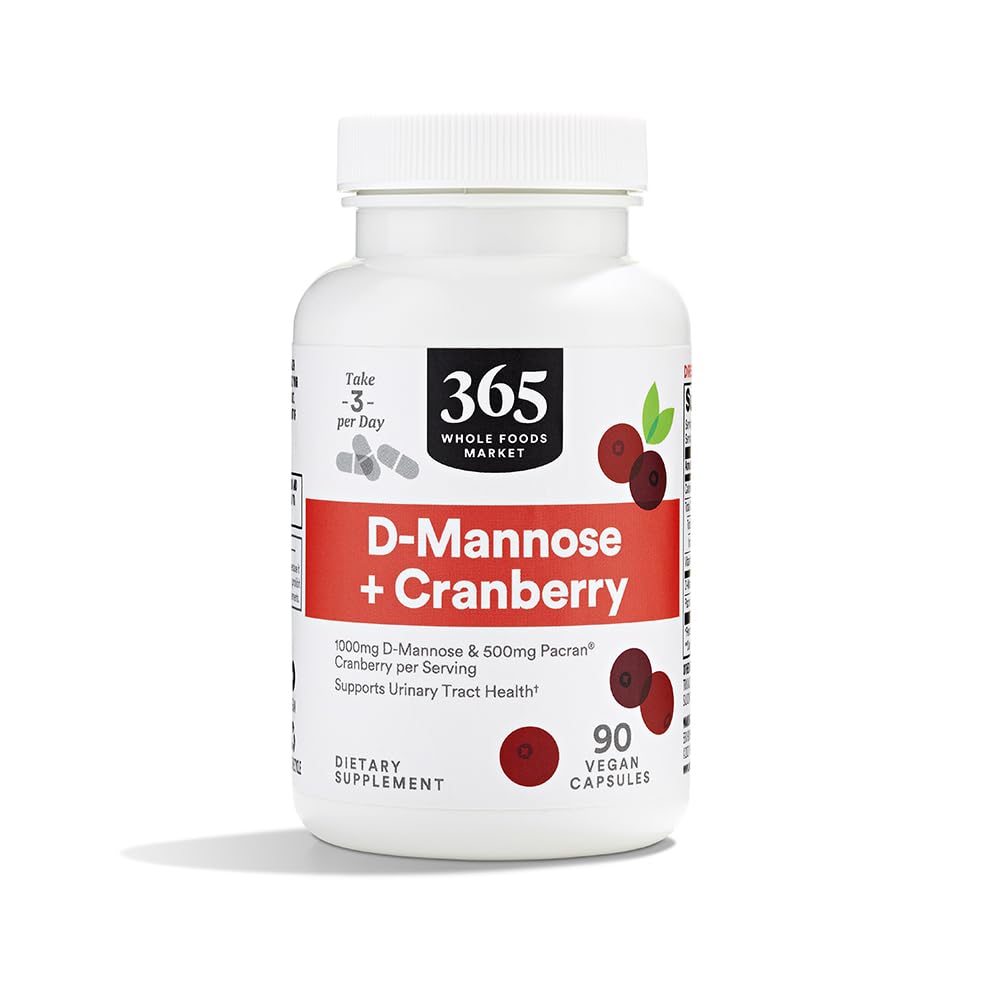 Flacon de D-Mannose avec Cranberry 90 capsules de 365 by Whole Foods Market