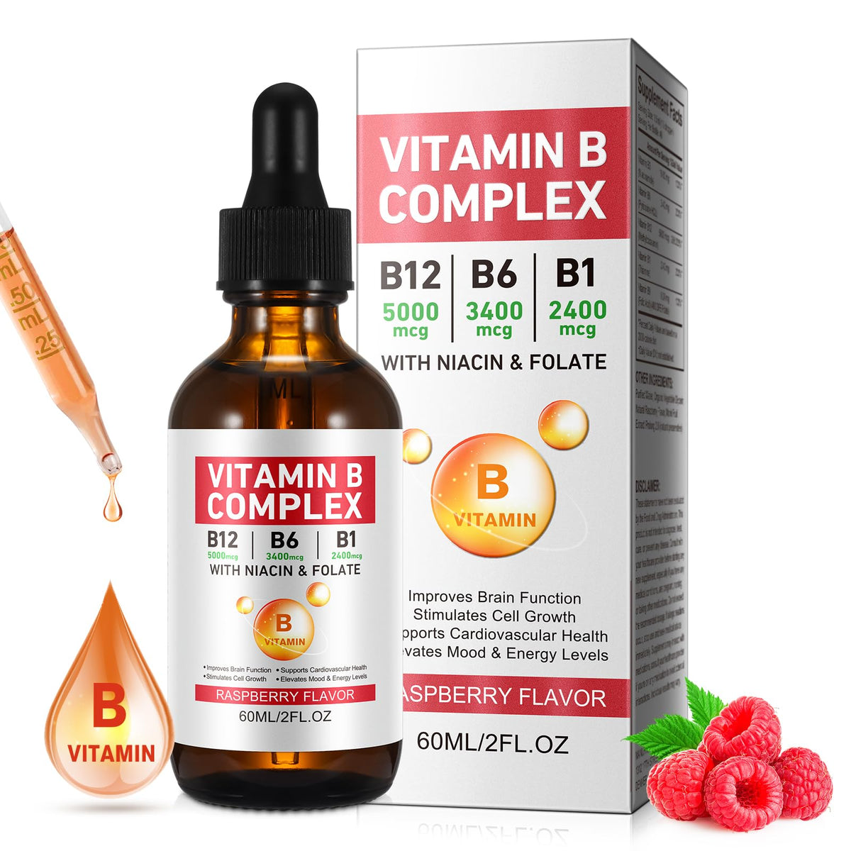 Flacon de Daiasns B Complex liquide 5000 mcg vue de face