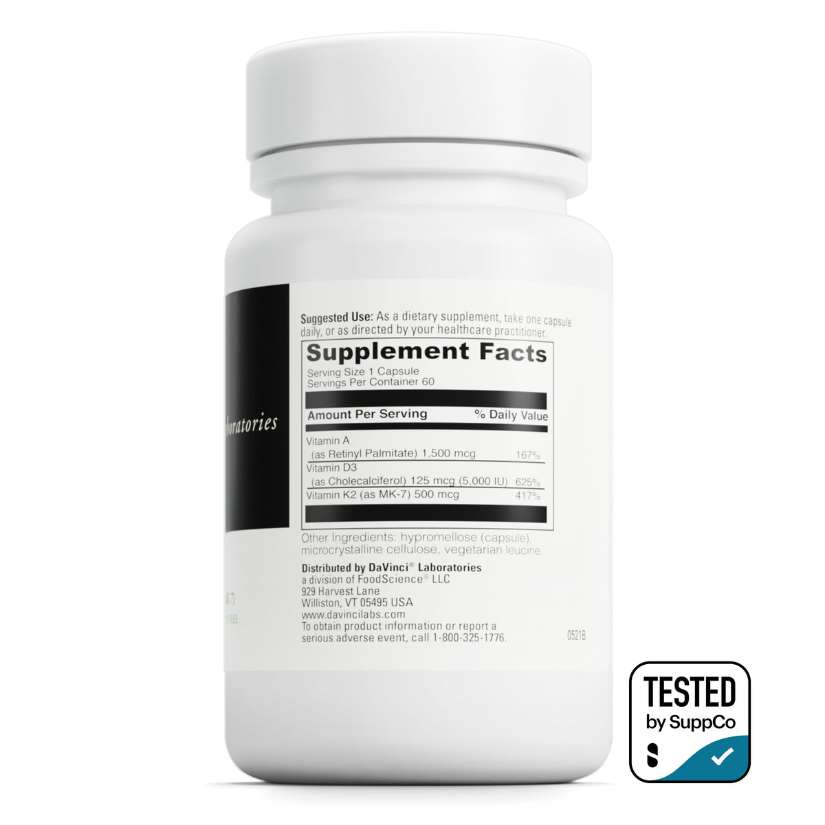 Flacon de DAVINCI ADK avec capsules visibles