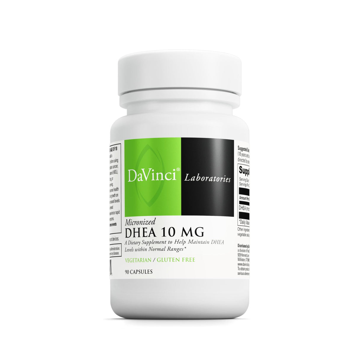 Flacon de DAVINCI Micronized DHEA 10mg avec 90 capsules