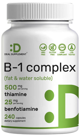 Flacon de Deal Supplement B1 500mg avec 240 capsules