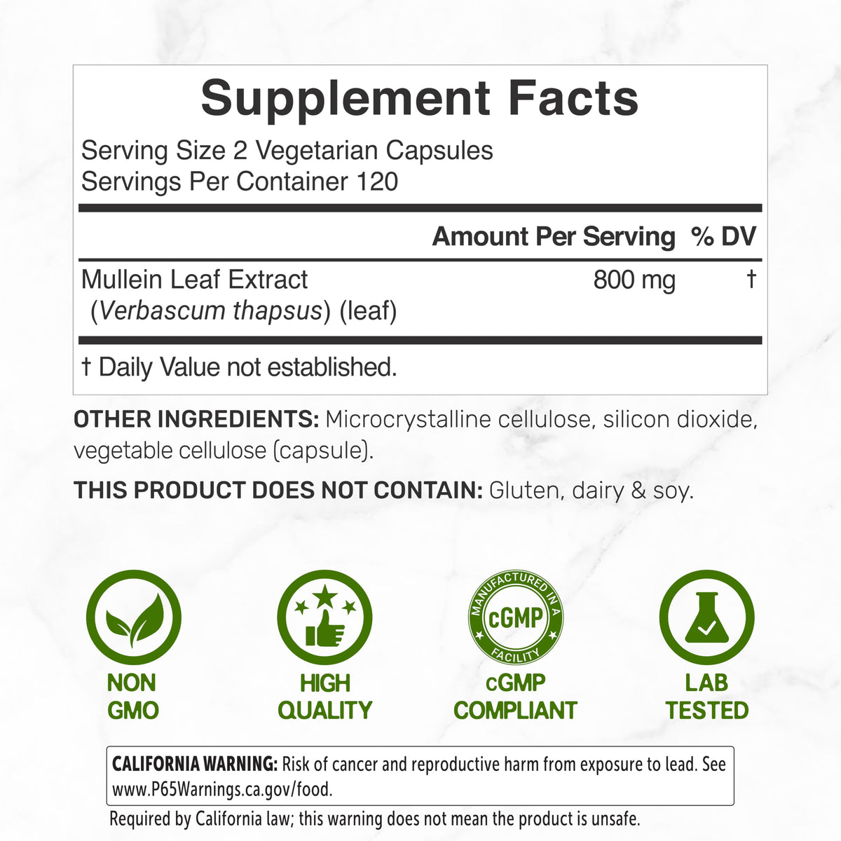 Flacon de DEAL SUPPLEMENT Extrait de Feuille de Molène avec capsules visibles