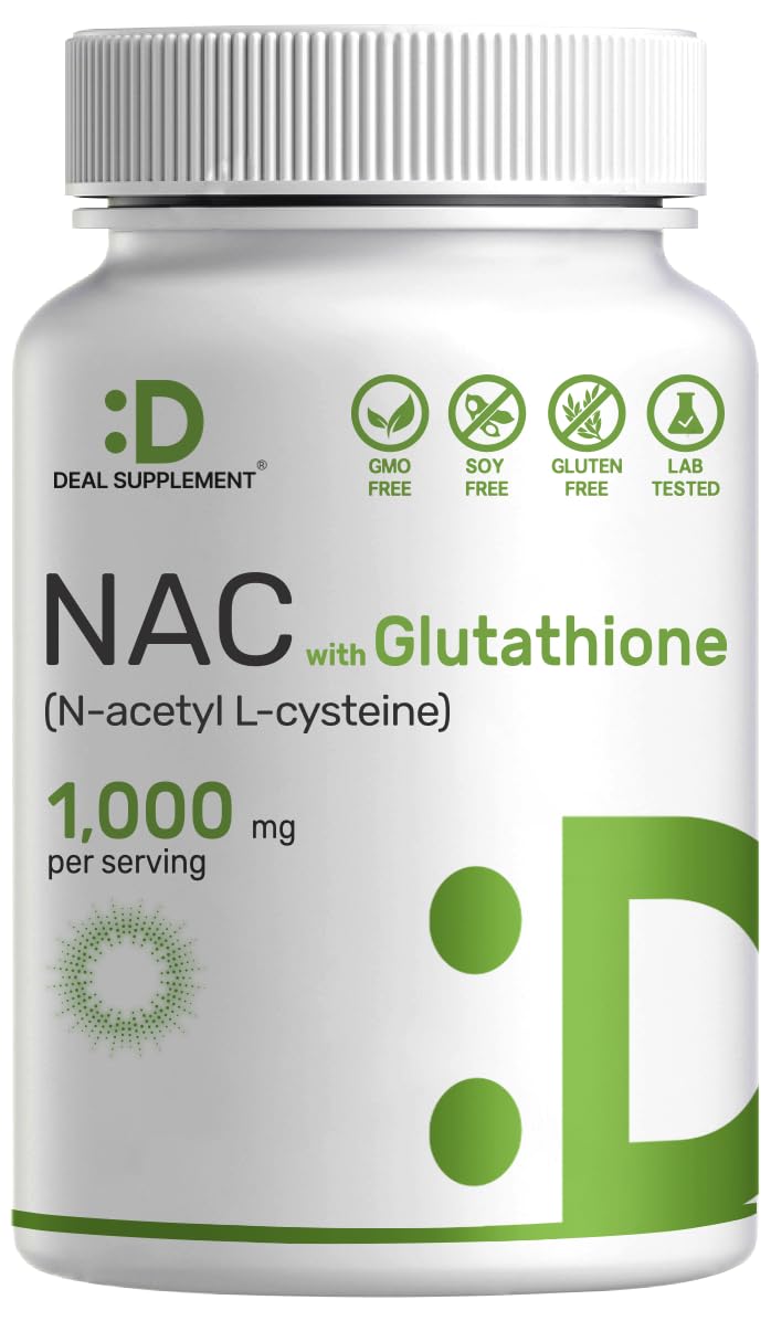 Flacon de Deal Supplement NAC 1 000 mg avec 240 capsules