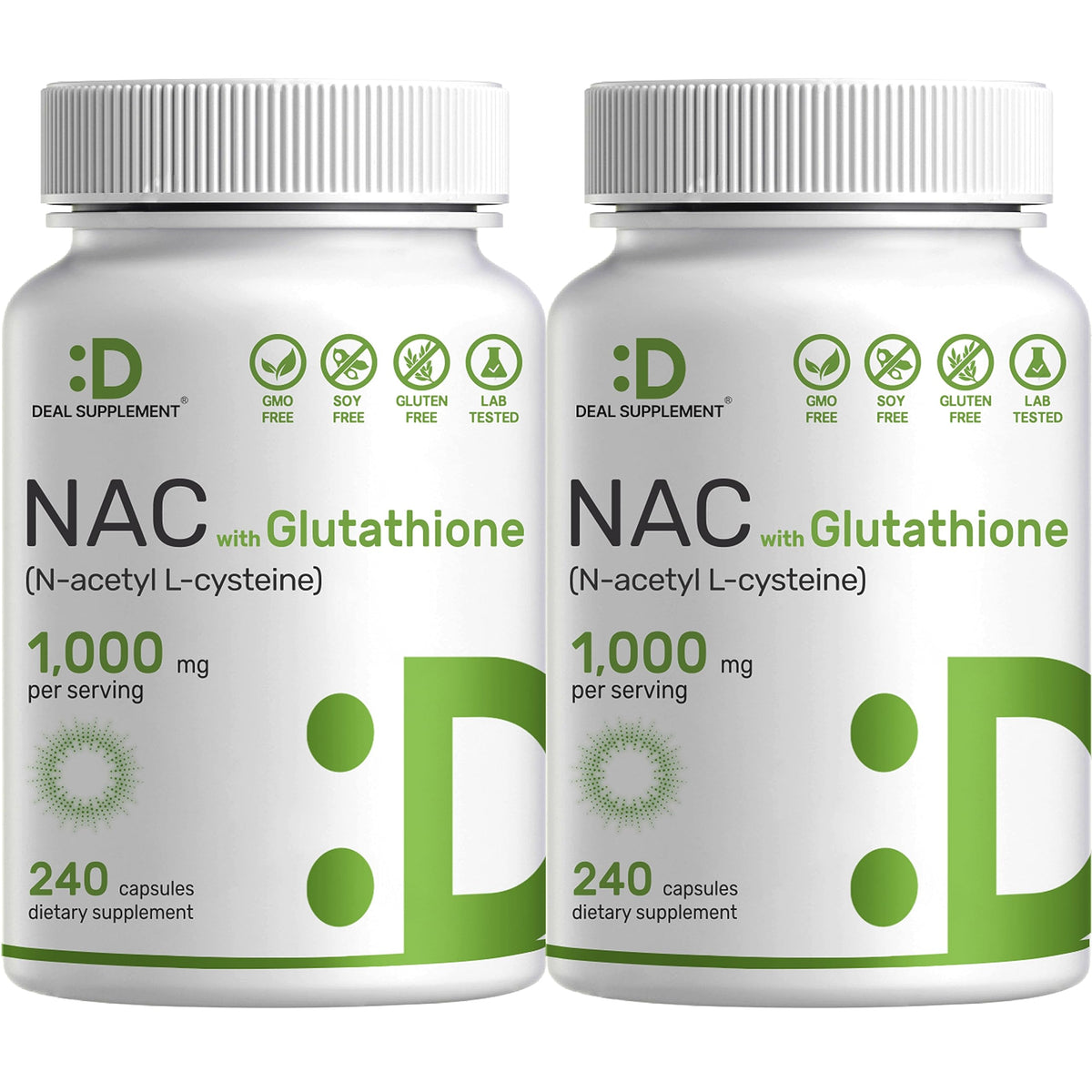 Flacon de DEAL SUPPLEMENT NAC 1 000 mg vue avant