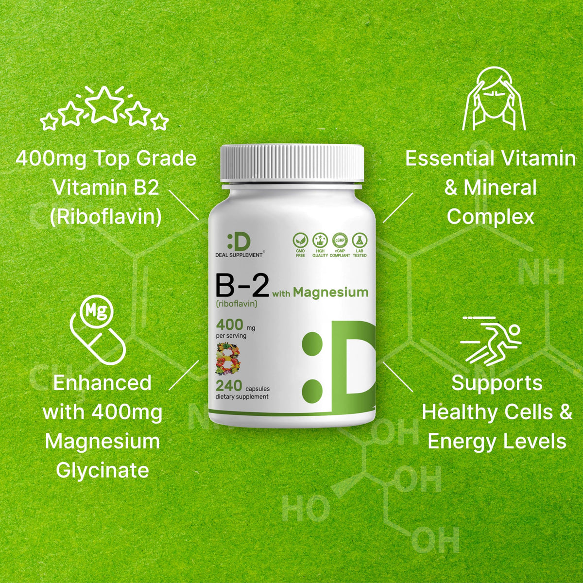 Flacon de Deal Supplement sur fond blanc