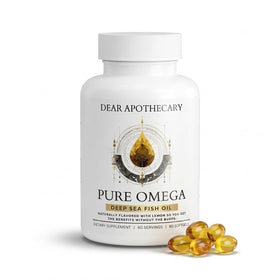 Flacon de Dear Apothecary Huile de Poisson Oméga 3 1200mg vue de face