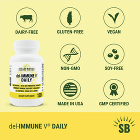 Flacon de Del-daily wellness V Daily avec capsules à l'intérieur