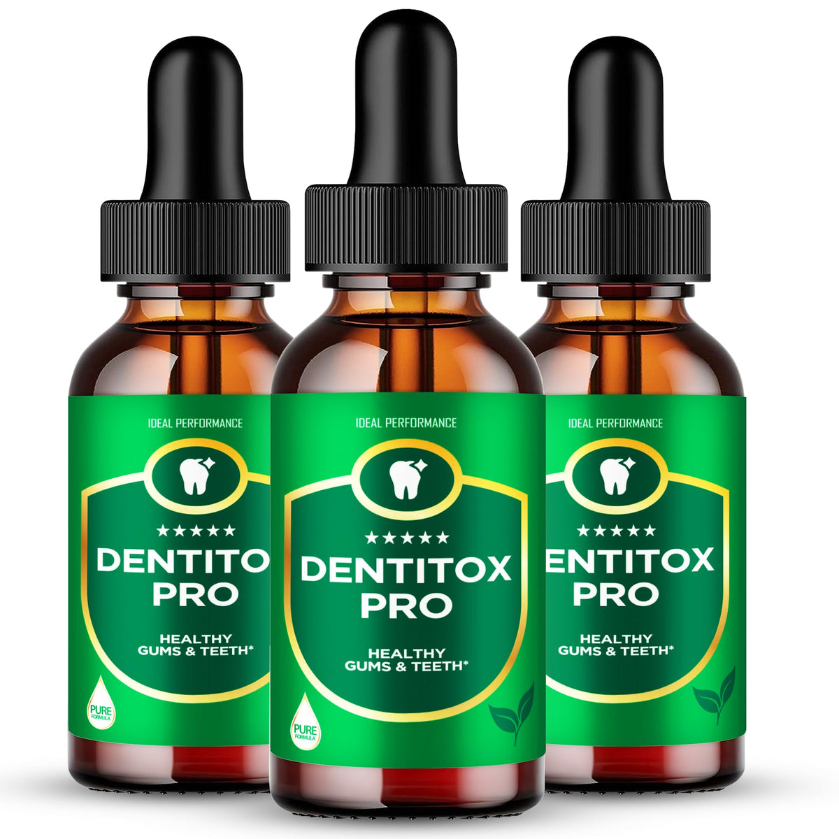 Flacon de Dentitox Pro Gouttes pour dents saines, vue de face