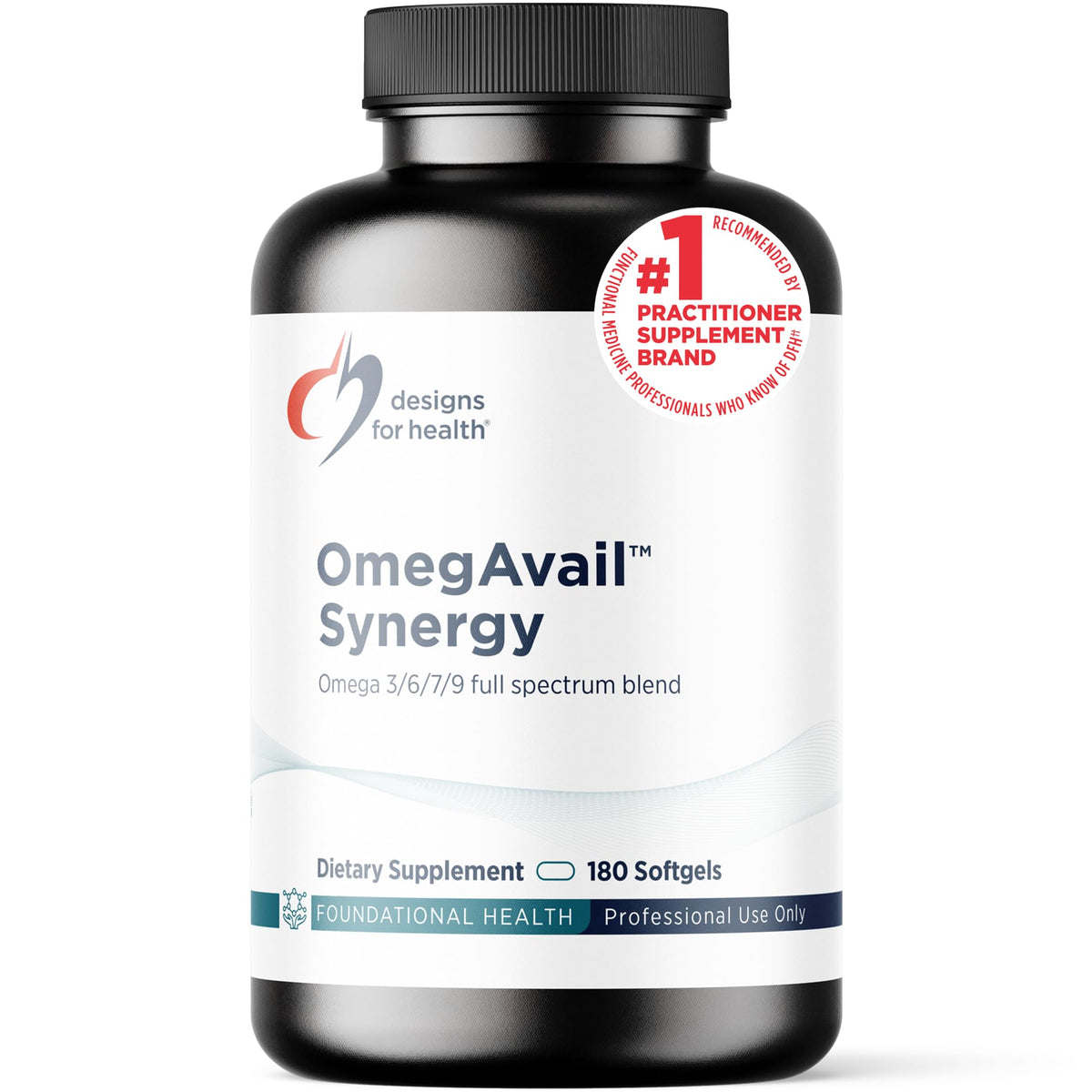 Flacon de Designs for Health OmegAvail Synergy avec 180 capsules