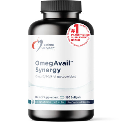 Flacon de Designs for Health OmegAvail Synergy avec 180 capsules