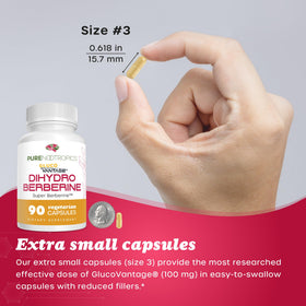 Flacon de Dihydroberbérine GlucoVantage sur une table en bois