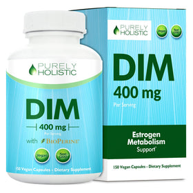 Flacon de DIM 400 mg Purely Holistic avec 150 capsules