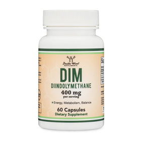 Flacon de DIM 400mg Double Wood Supplements, contenant 60 capsules