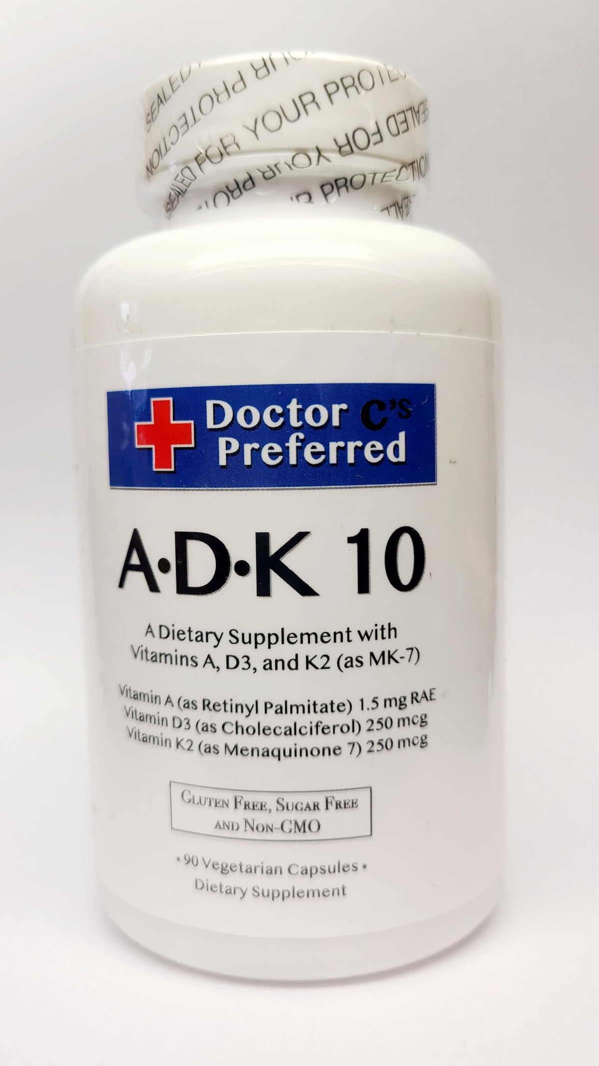 Flacon de Doctor C's Preferred ADK 10 vue avant avec étiquettes claires