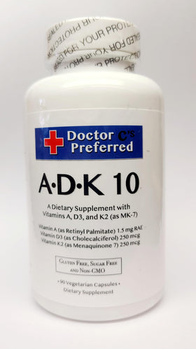 Flacon de Doctor C's Preferred ADK 10 vue avant avec étiquettes claires