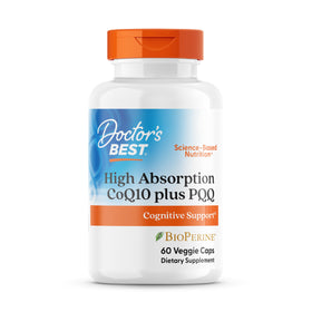Flacon de Doctor's BEST CoQ10 100 mg avec PQQ, 60 gélules végétales