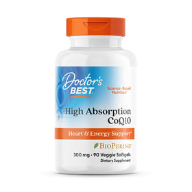 Flacon de Doctor's BEST CoQ10 300mg avec 90 gélules végétales