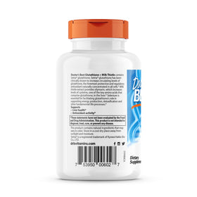 Flacon de Doctor's BEST Glutathione + Chardon-Marie sur fond neutre