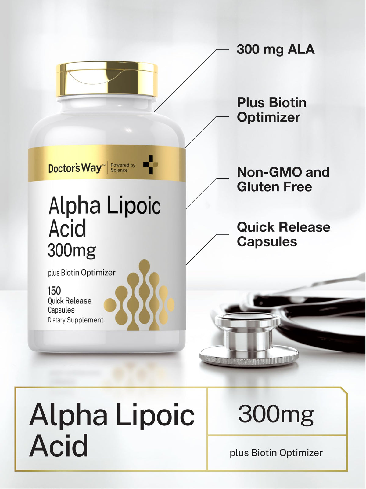 Flacon de Doctor's Way Acide Alpha Lipoïque 300mg avec capsules