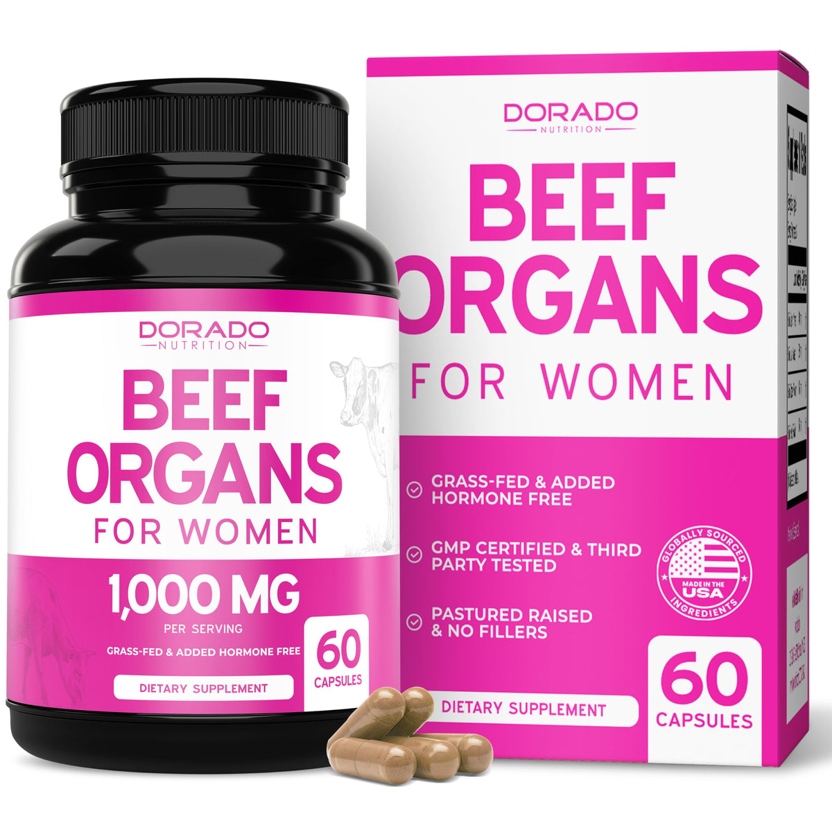 Flacon de DORADO NUTRITION Complément Alimentaire Femmes 60 capsules