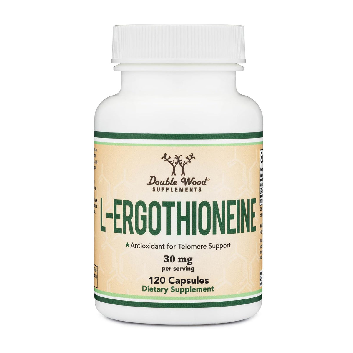 Flacon de Double Wood Complément d'Ergothioneine 30mg 120 gélules