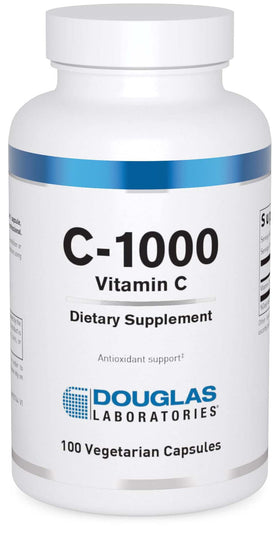 Flacon de Douglas Laboratories C-1000 contenant 100 capsules végétariennes de vitamine C 1000 mg