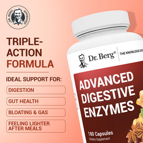 Flacon de Dr. Berg Enzymes Avancées avec étiquette