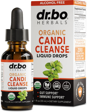 Flacon de DR. BO Candi Cleanse 1180 mg Huile d'Origan vue de face