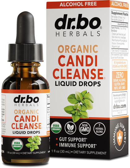 Flacon de DR. BO Candi Cleanse 1180 mg Huile d'Origan vue de face
