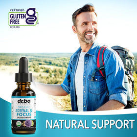 Flacon de DR. BO sur un fond naturel