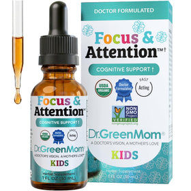 Flacon de Dr. Green Mom Focus & Attention 100g avec gouttes
