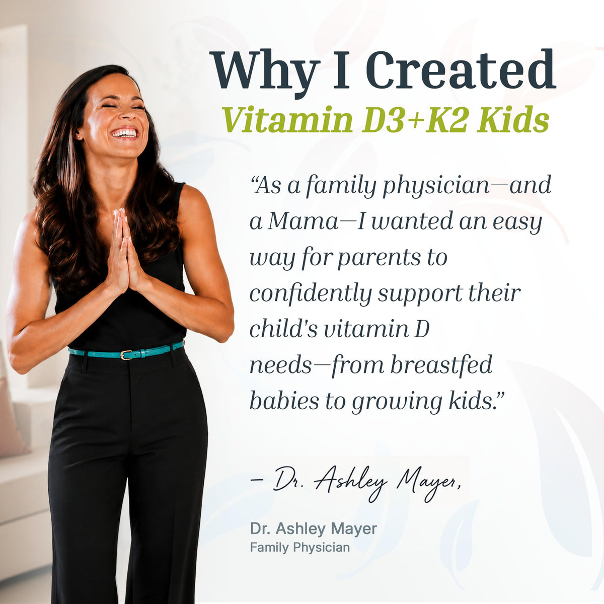 Flacon de Dr. Green Mom Gouttes de Vitamine D3 K2 Bio sur une table