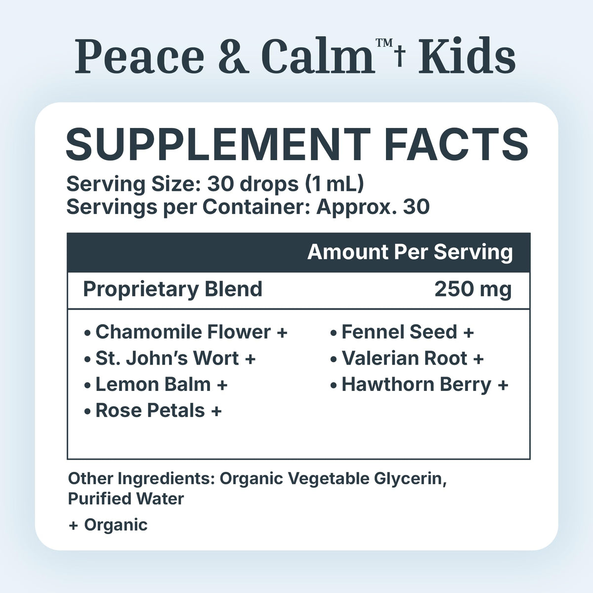 Flacon de Dr. Green Mom Peace & Calm Kids sur une table