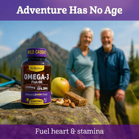 Flacon de Dr. Matthew Huile de Poisson Omega-3 3500 mg avec étiquette