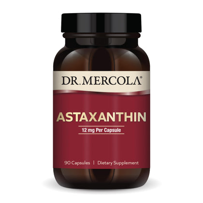 Flacon de Dr. Mercola Astaxanthin 12 mg avec 90 capsules