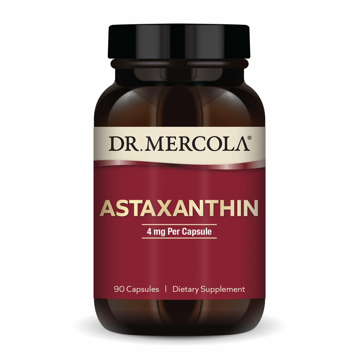 Flacon de Dr. Mercola Astaxanthin 4 mg 90 capsules vue avant