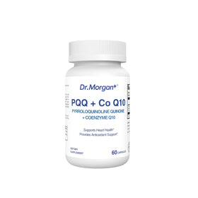 Flacon de DR.MORGAN PQQ 25mg et CoQ10 100mg vue de face