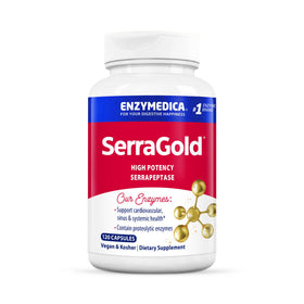Flacon de Enzymedica SerraGold 120 capsules vue de face
