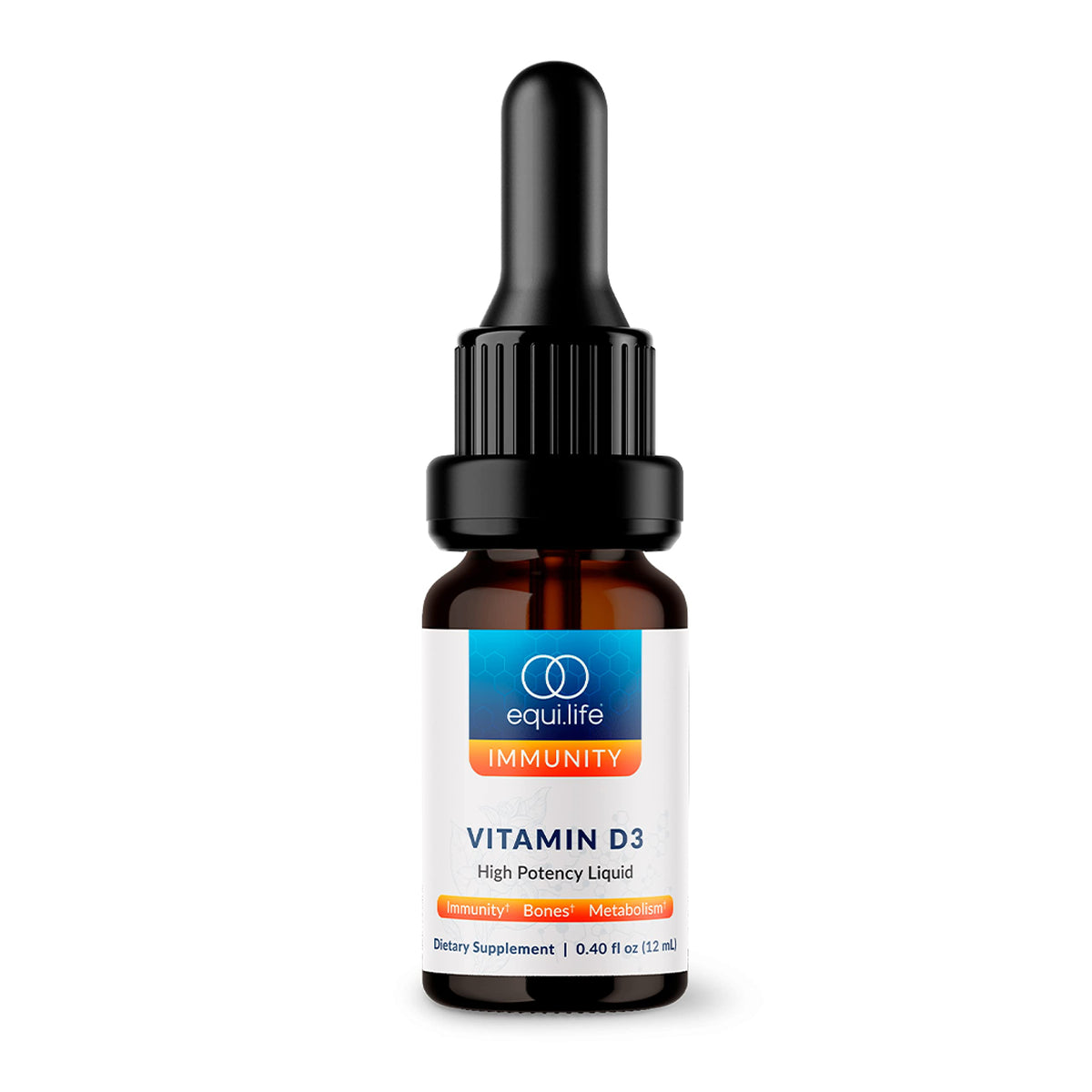 Flacon de Equilife Vitamine D3 Liquide 0,40 fl oz vue de face