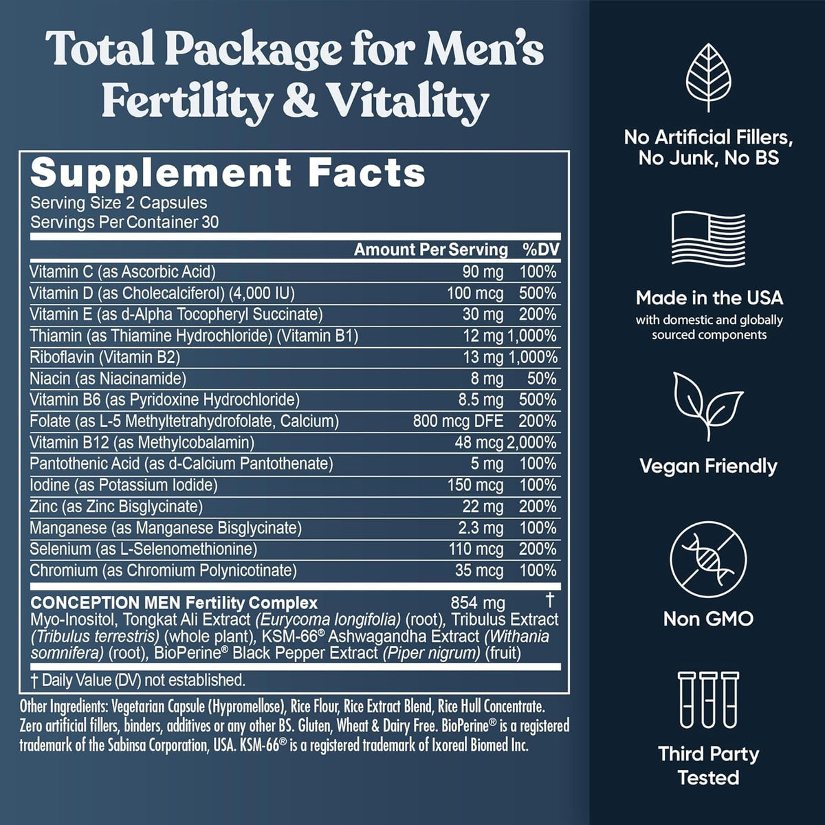 Flacon de Eu Natural Conception for Him avec capsules visibles