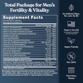 Flacon de Eu Natural Conception for Him avec capsules visibles